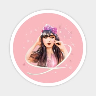 The girl with the flower crown Magnet